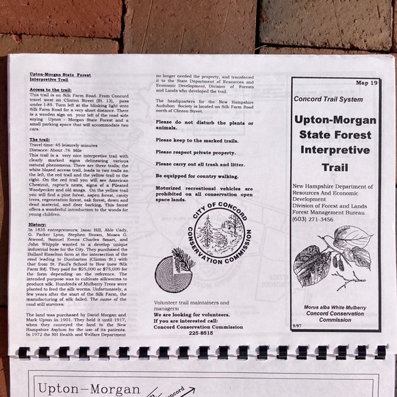 1997 Concord Trail System Map New Hampshire NH Map Contoocook New England Hiking - Picture 2 of 7